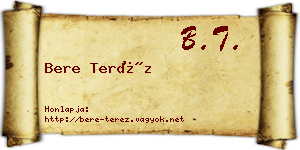 Bere Teréz névjegykártya